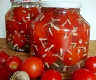 помидоры на зиму ежики с чесноком